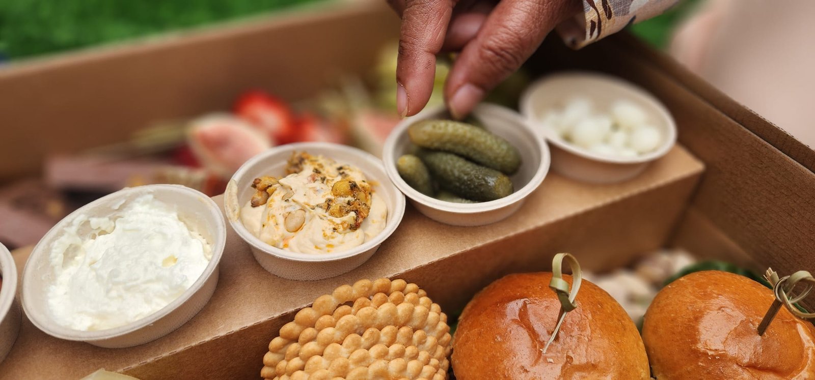 Soulful Spreads grazing box with seasonal produce and artisan items